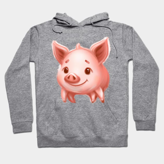 Cute Pig Drawing Hoodie by Play Zoo